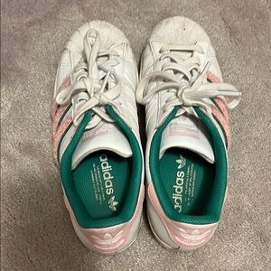 Adidas Elegant White Pink & Green Sneakers